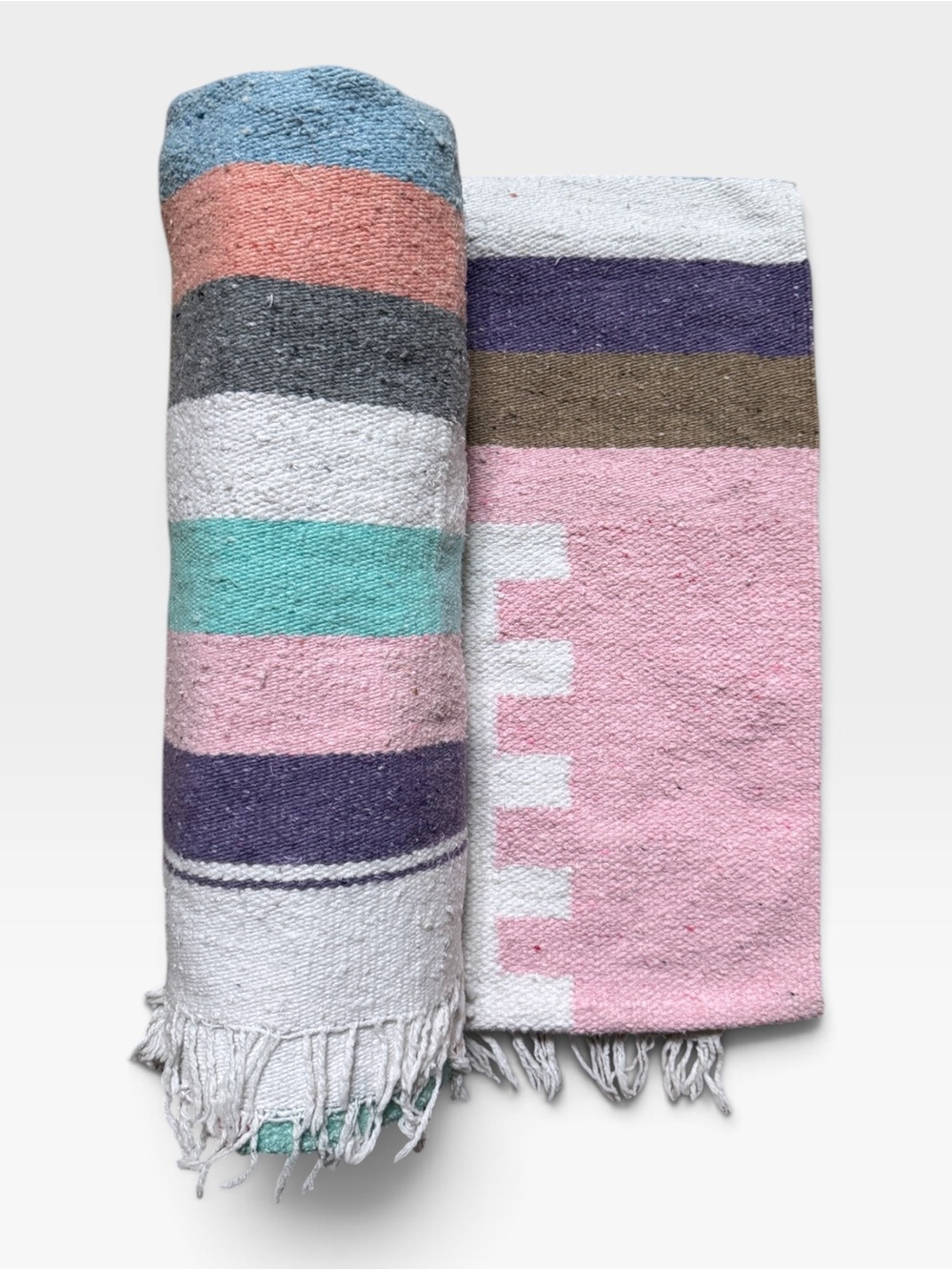Vintage Pastel Southwestern Large Woven Tapestry Blanket